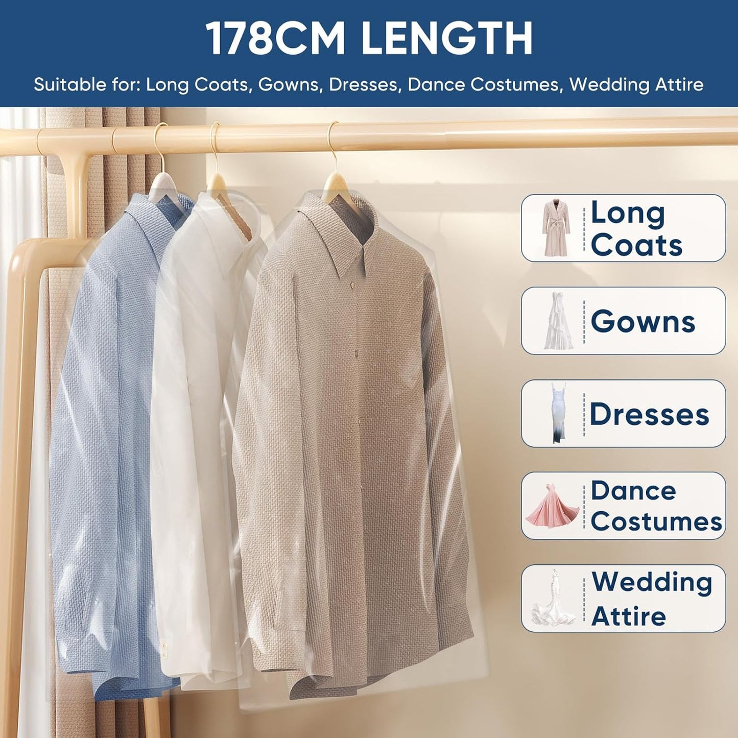 Winter-clear garment bag set – protective covers for clothing and travel (Buy one, get one free)