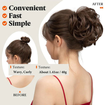Messy Clip-in Bun with Side Clip – Elina