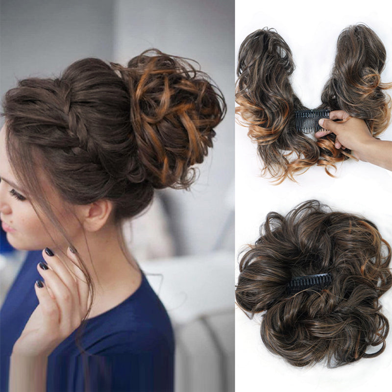 Messy Clip-in Bun with Side Clip – Elina