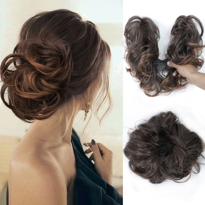 Messy Clip-in Bun with Side Clip – Elina
