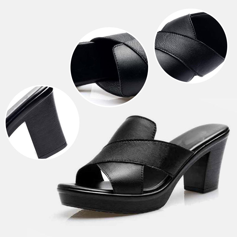 Fashionable platform sandals with block heel – Valeria