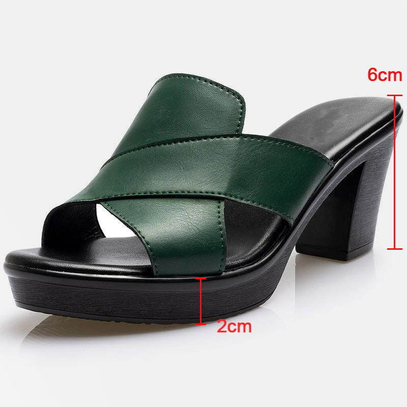 Fashionable platform sandals with block heel – Valeria