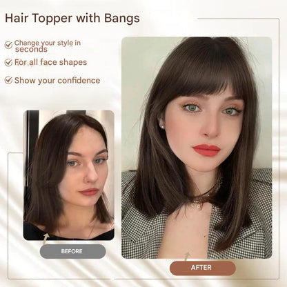 Clip-in Hair Piece with Bangs – Livia