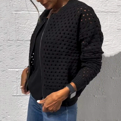 Cardigan with zip fastening and an airy knit – Fenja Autumn Magic