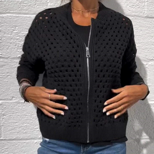 Cardigan with zip fastening and an airy knit – Fenja Autumn Magic