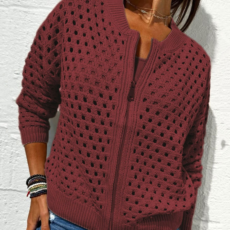 Cardigan with zip fastening and an airy knit – Fenja Autumn Magic