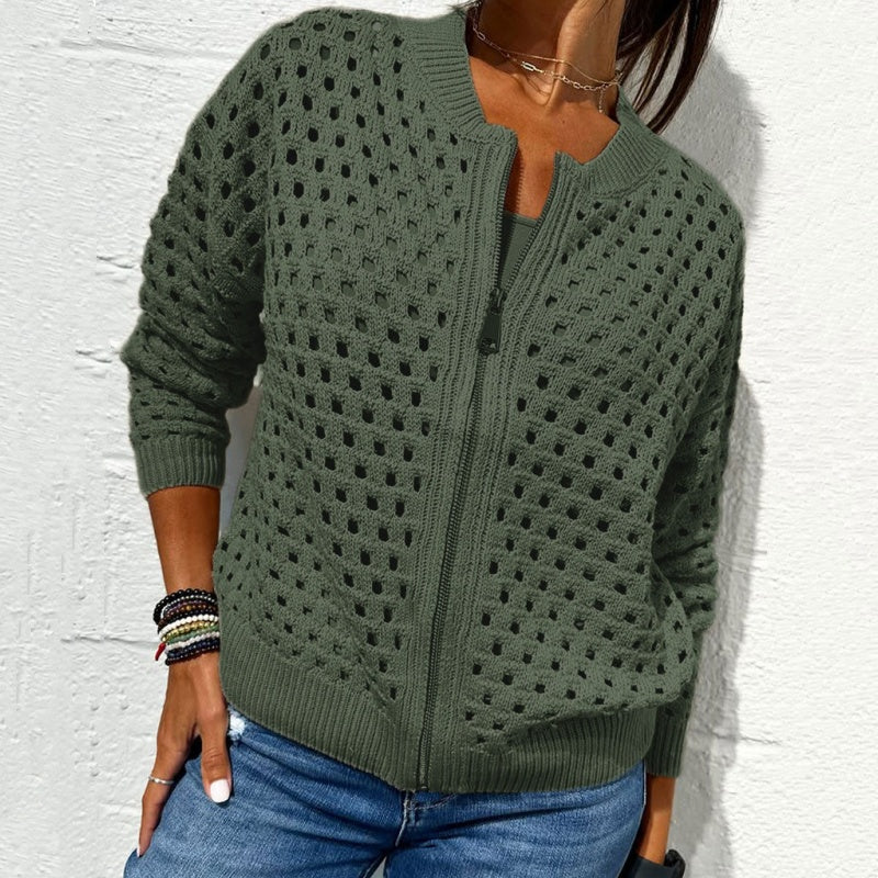 Cardigan with zip fastening and an airy knit – Fenja Autumn Magic