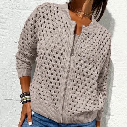 Cardigan with zip fastening and an airy knit – Fenja Autumn Magic