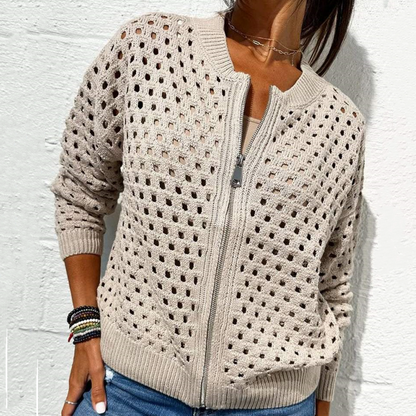 Cardigan with zip fastening and an airy knit – Fenja Autumn Magic
