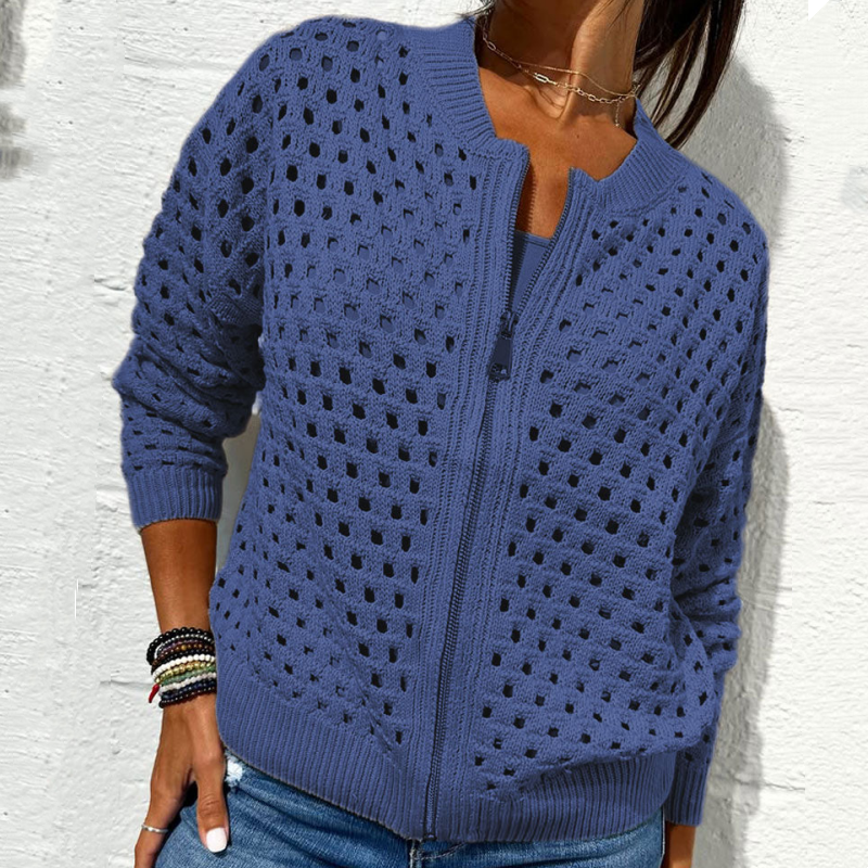 Cardigan with zip fastening and an airy knit – Fenja Autumn Magic