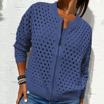 Cardigan with zip fastening and an airy knit – Fenja Autumn Magic
