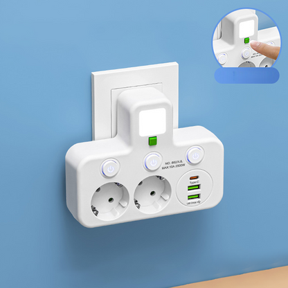 Power Strip with USB and Switches | Multi-Outlet Surge Protector 2500W 20