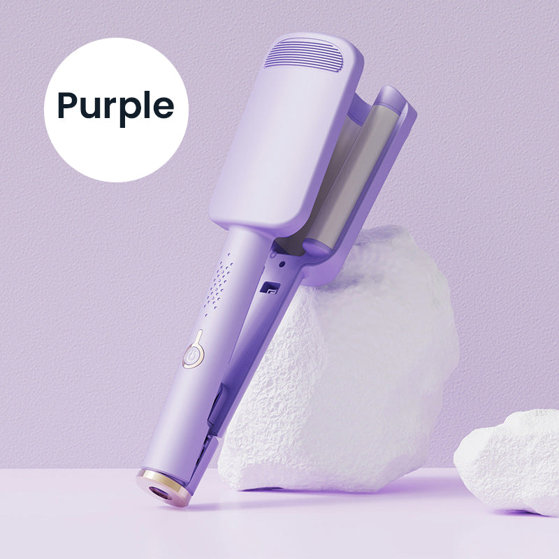 Purple wave iron resting on a white rock against a lilac background 5