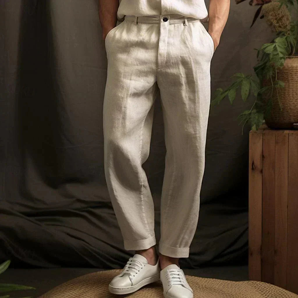 Men's autumn linen trousers – Milan Edition