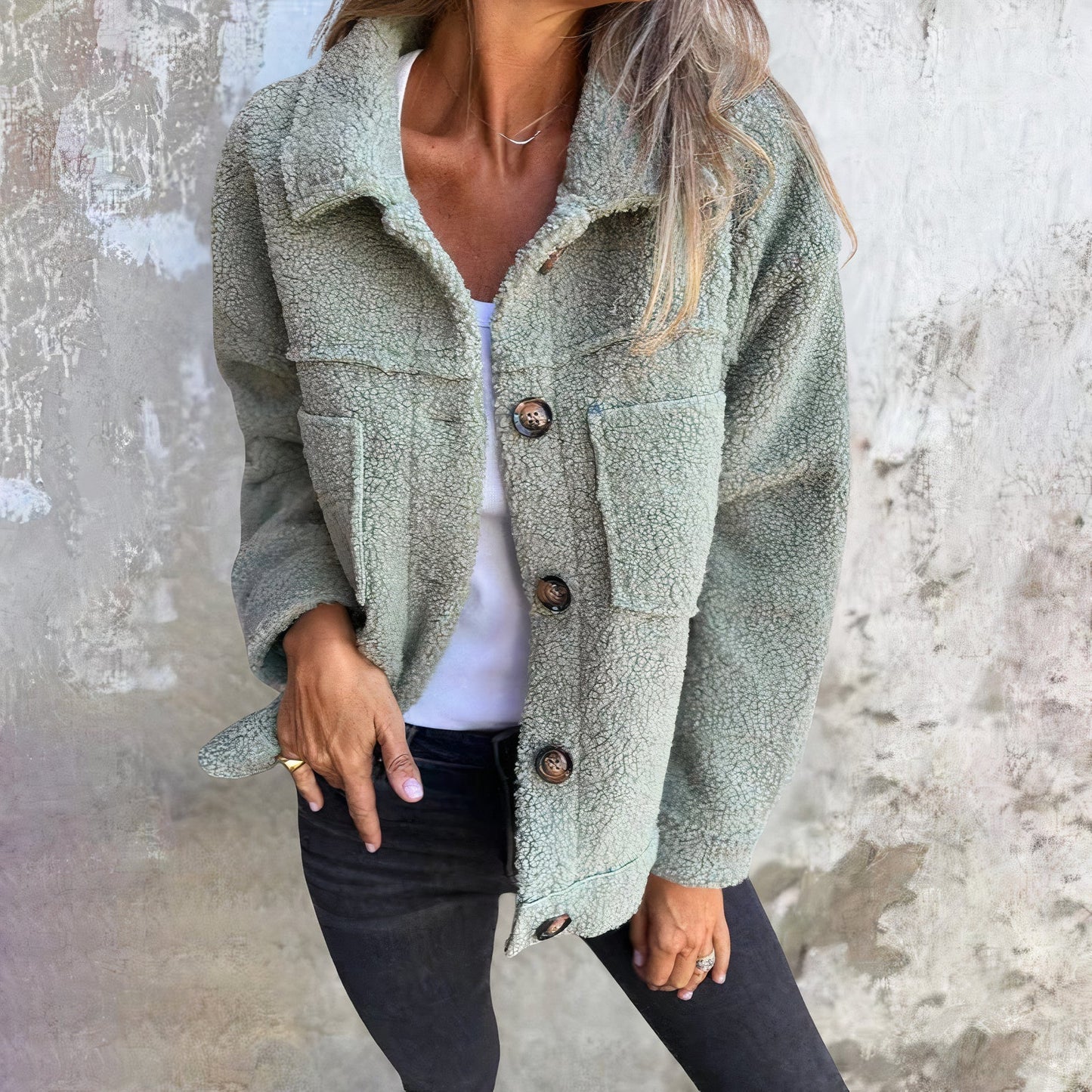 Ladies Soft Teddy Material Coat – Marisol