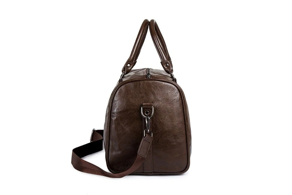 Large-Capacity Leather Travel Bag – Lightweight & Durable Hand Luggage