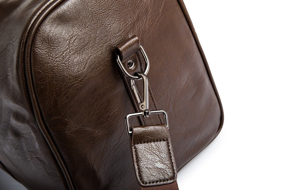 Large-Capacity Leather Travel Bag – Lightweight & Durable Hand Luggage