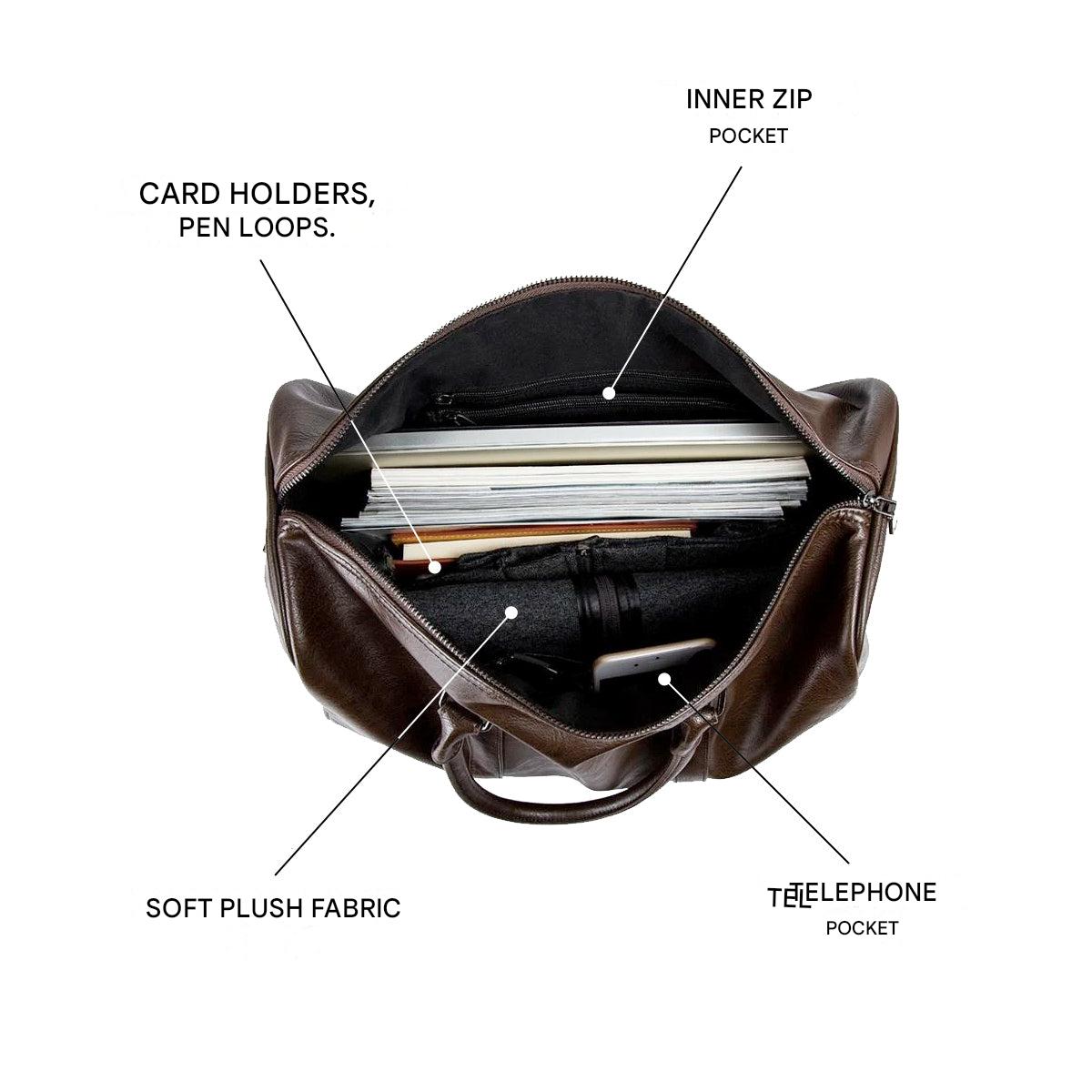 Large-Capacity Leather Travel Bag – Lightweight & Durable Hand Luggage