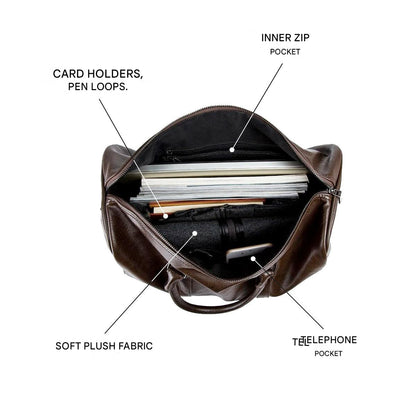 Large-Capacity Leather Travel Bag – Lightweight & Durable Hand Luggage