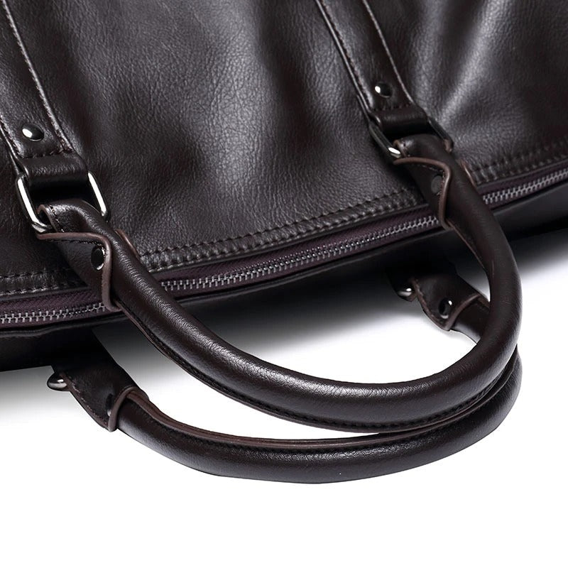 Large-Capacity Leather Travel Bag – Lightweight & Durable Hand Luggage