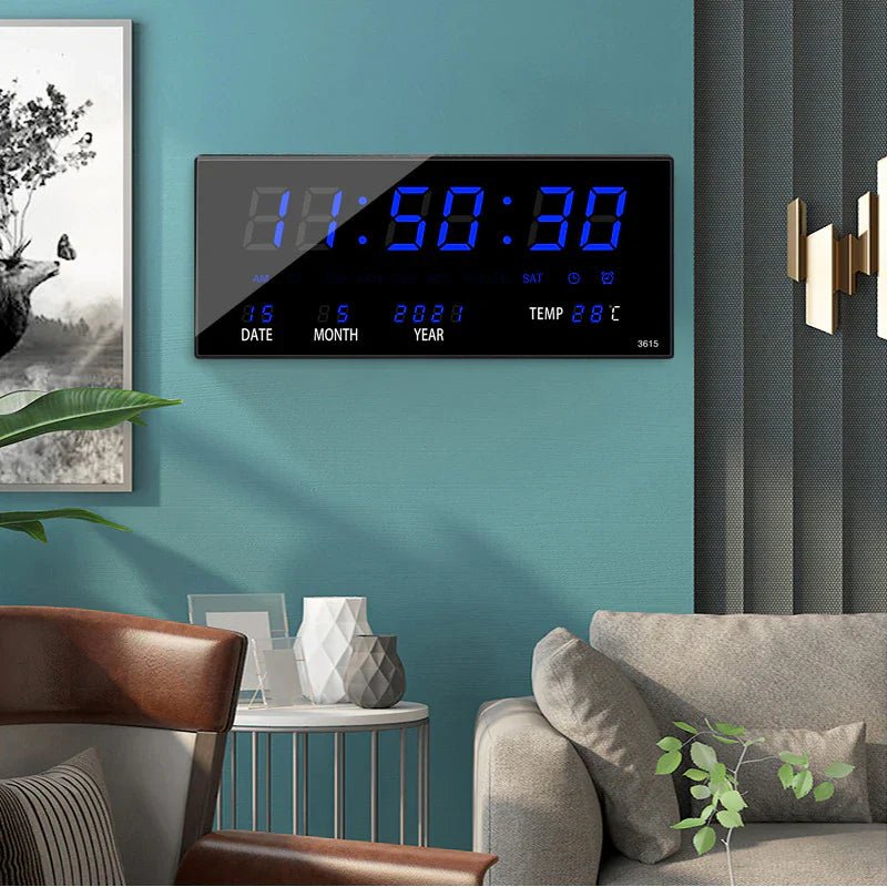 LED Wall Clock with Mirror Effect – Lumino