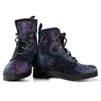 Ladies' ankle boots with autumn leaves and moon motif – Selene