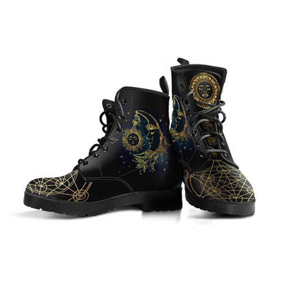 Ladies' ankle boots with autumn leaves and moon motif – Selene