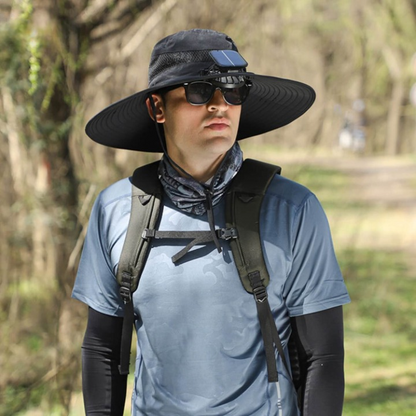Solar-powered hat with fan and UV protection - SolarCool VentiHut