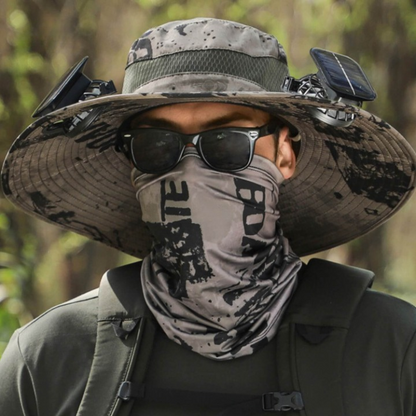 Solar-powered hat with fan and UV protection - SolarCool VentiHut