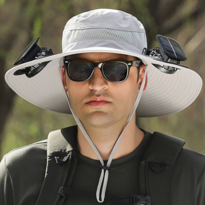 Solar-powered hat with fan and UV protection - SolarCool VentiHut