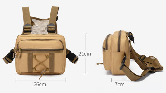 Sustainable tactical chest pouch – waterproof multi-pocket outdoor gear