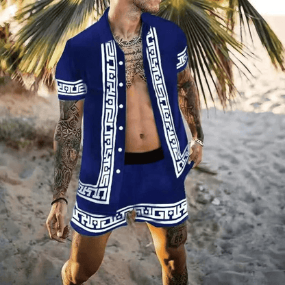Two-piece men's summer set with patchwork print – Malik