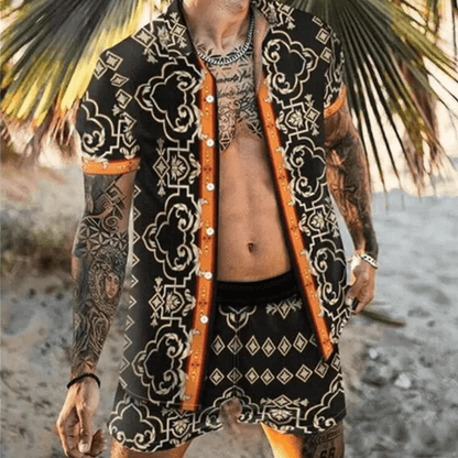 Two-piece men's summer set with patchwork print – Malik