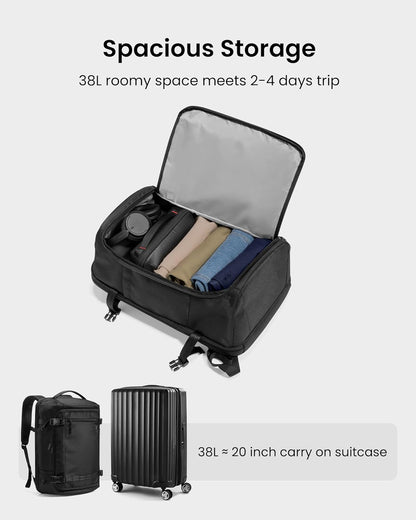 38L TSA-friendly hand-luggage travel backpack with laptop compartment