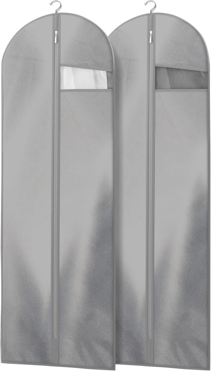 Heavy-duty travel garment bag with clear viewing window & accessory pockets – 2 for the price of 1