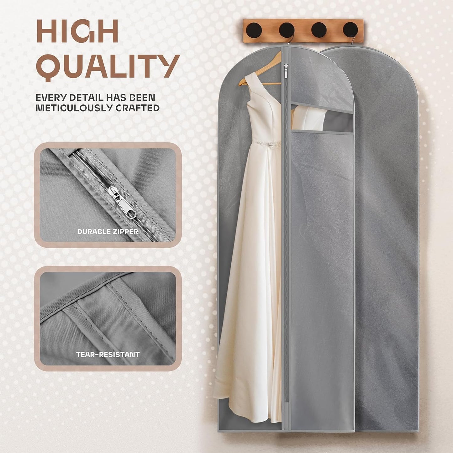Heavy-duty travel garment bag with clear viewing window & accessory pockets – 2 for the price of 1