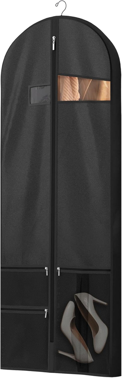 Heavy-duty travel garment bag with clear viewing window & accessory pockets – 2 for the price of 1