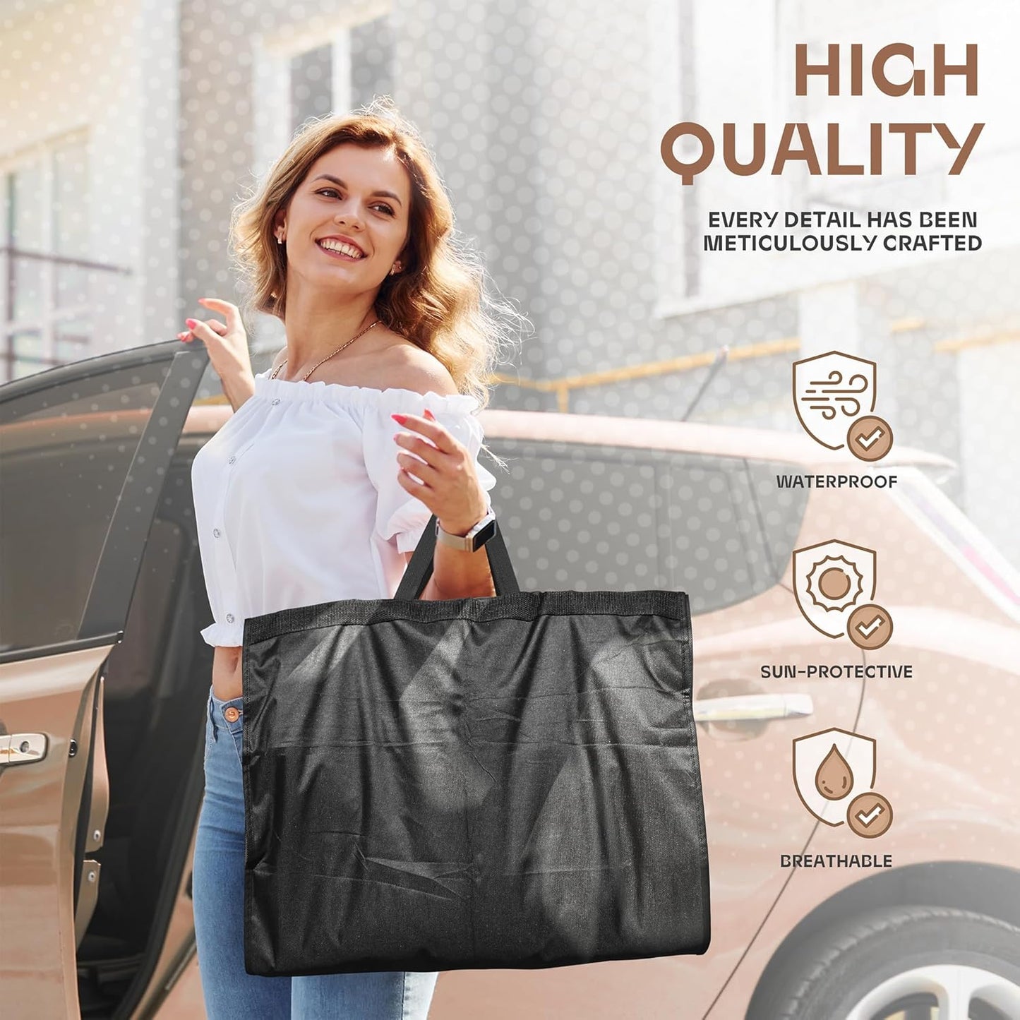 Heavy-duty travel garment bag with clear viewing window & accessory pockets – 2 for the price of 1