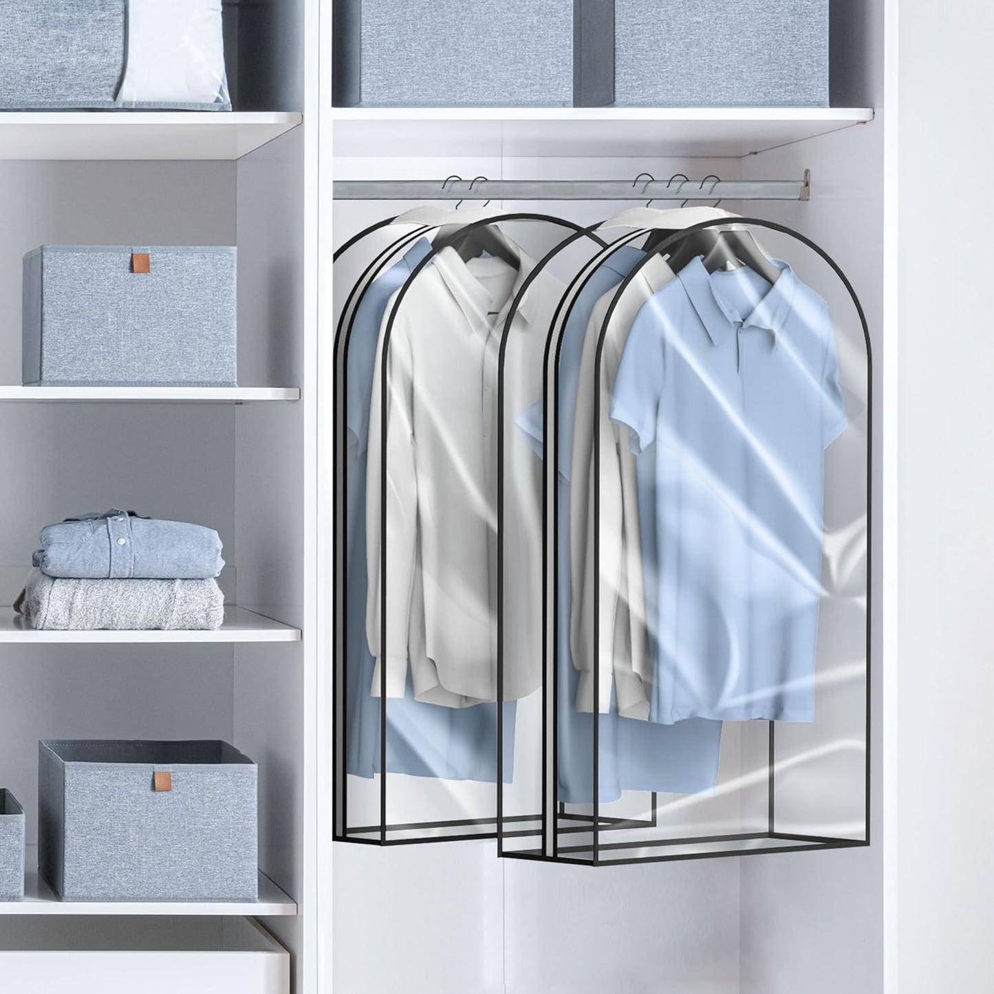 Heavy-duty travel garment bag with clear viewing window & accessory pockets – 2 for the price of 1