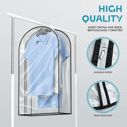 Heavy-duty travel garment bag with clear viewing window & accessory pockets – 2 for the price of 1