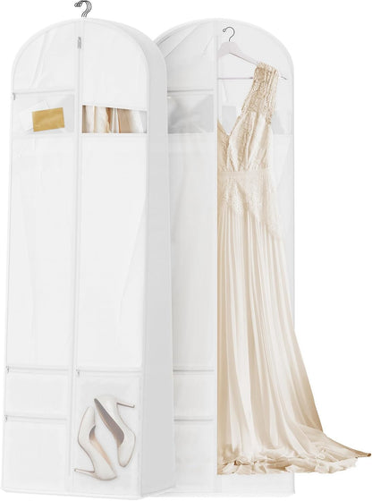 Heavy-duty travel garment bag with clear viewing window & accessory pockets – 2 for the price of 1