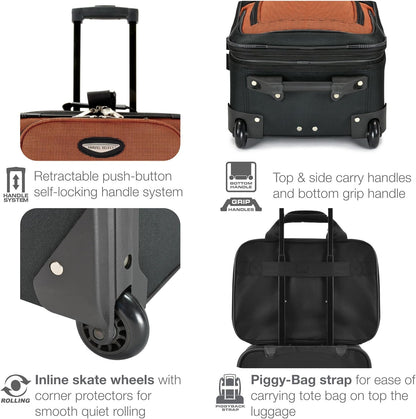 8-piece soft-shell luggage set with packing cubes and TSA lock – TravelMax