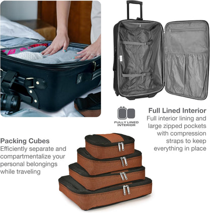 8-piece soft-shell luggage set with packing cubes and TSA lock – TravelMax