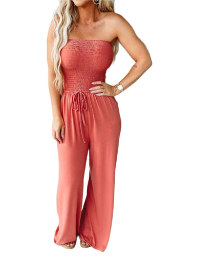 Off-the-shoulder summer jumpsuit with wide legs – Camila