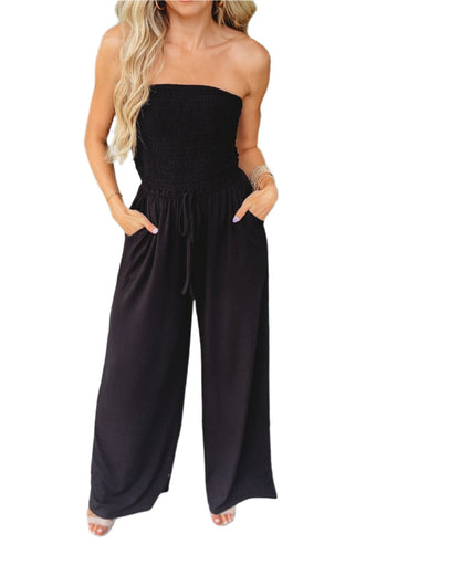 Off-the-shoulder summer jumpsuit with wide legs – Camila
