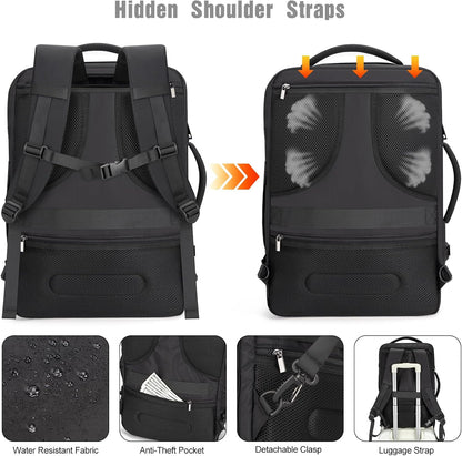 40L Waterproof Travel Laptop Rucksack with USB Port & Anti-Theft Protection – AeroPack