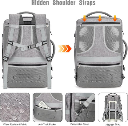 40L Waterproof Travel Laptop Rucksack with USB Port & Anti-Theft Protection – AeroPack