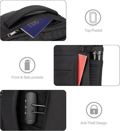 40L Waterproof Travel Laptop Rucksack with USB Port & Anti-Theft Protection – AeroPack