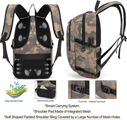 Extra-large anti-theft laptop and travel backpack with USB port – 30–50 L