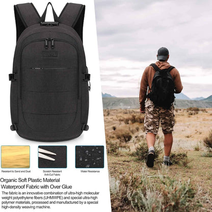 Extra-large anti-theft laptop and travel backpack with USB port – 30–50 L